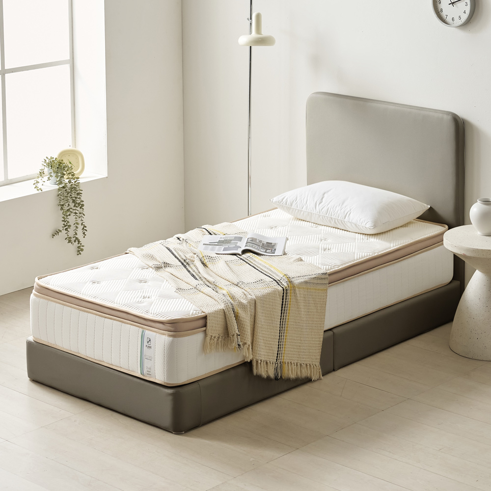 베이론 작은방 가죽 호텔식 신혼 부부 침대프레임 S(싱글), 라이트그레이