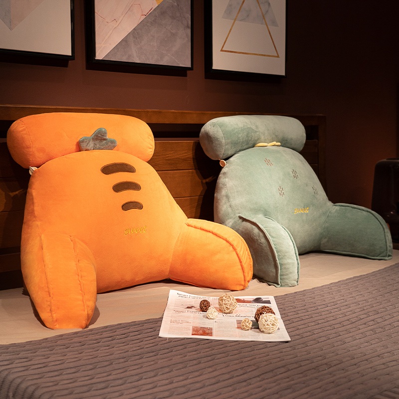 등받이쿠션 의자허리받침 등 허리 쿠션 침대 세모 삼각 편한 자세 사자 60x35x20cm - 상세 이미지 4