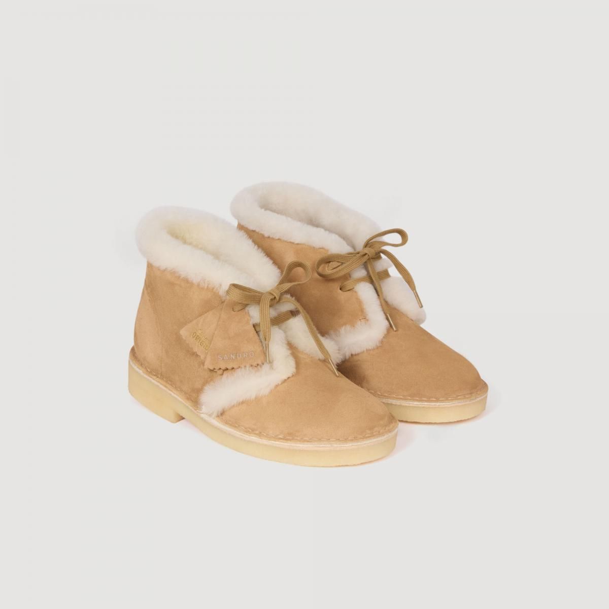 산드로 프리미엄 시어링 앵클부츠 베이지 SFACH01399_16 BEIGE - 상세 이미지 2