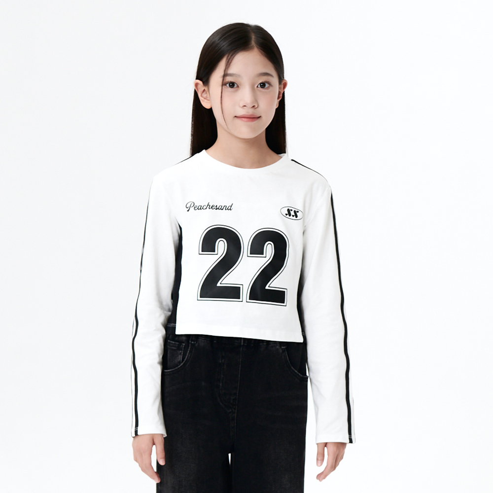 더데이걸 스포티 넘버 크롭티 TGLA24803 - 상품 이미지