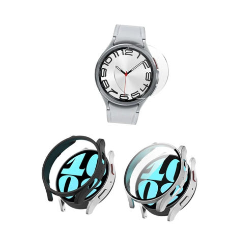 (주)유비코퍼레이션 하드케이스 갤럭시워치6 하드 케이스+강화유리 필름 44MM