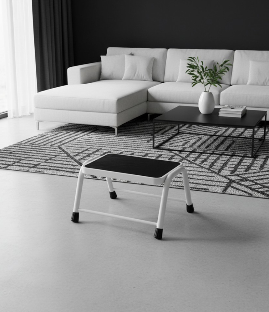 로티홈시스 사다리 가정용 A형 1단 미니 이동식 작업 발판 계단 SL1 아이보리