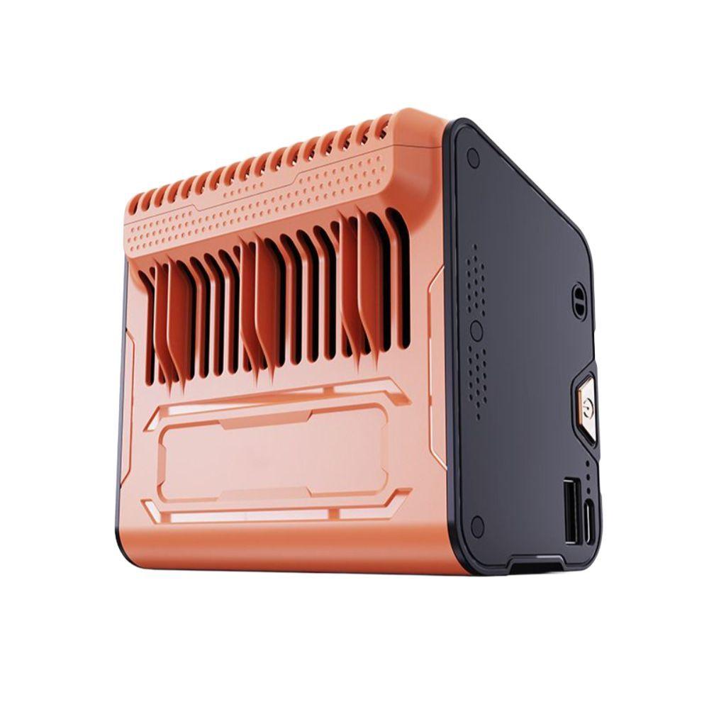 허리 밸트 충전식 캠핑 미니 쿨러 무선 냉각 선풍기 걸이 휴대용 오렌지 10000mAh 배터리 - 상품 이미지