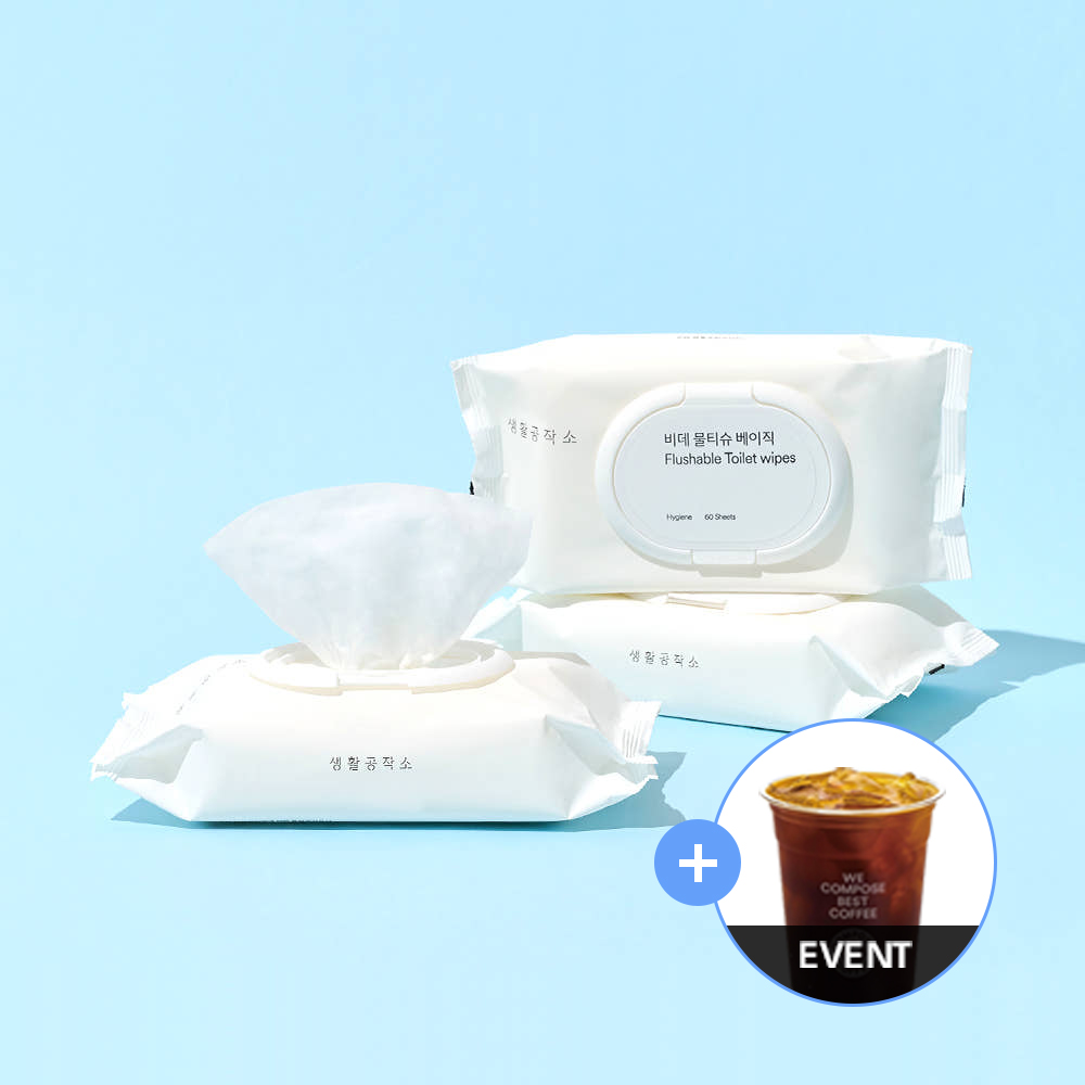 비데티슈 비데물티슈 비데용 화장실 물에녹는 물티슈 60매 10개