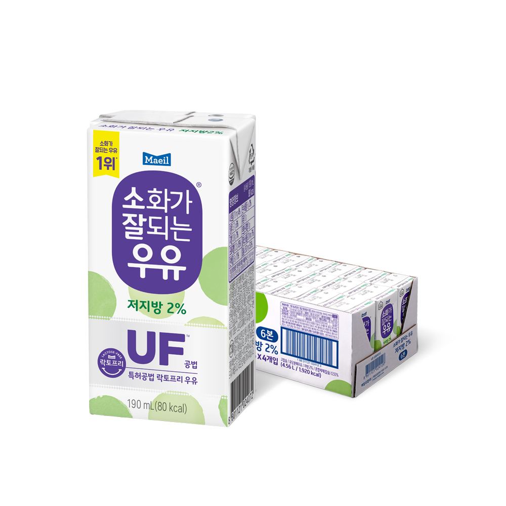 매일유업 소화가 잘되는 우유(락토프리) 저지방 멸균 190ml 24팩 - 상세 이미지 2