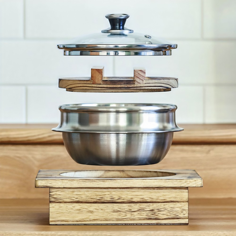 스텐 뚝배기 IH인덕션 통3중 된장 김치찌개 솥밥 달걀찜 폭탄계란찜 국밥 가정 주방 - 상세 이미지 5