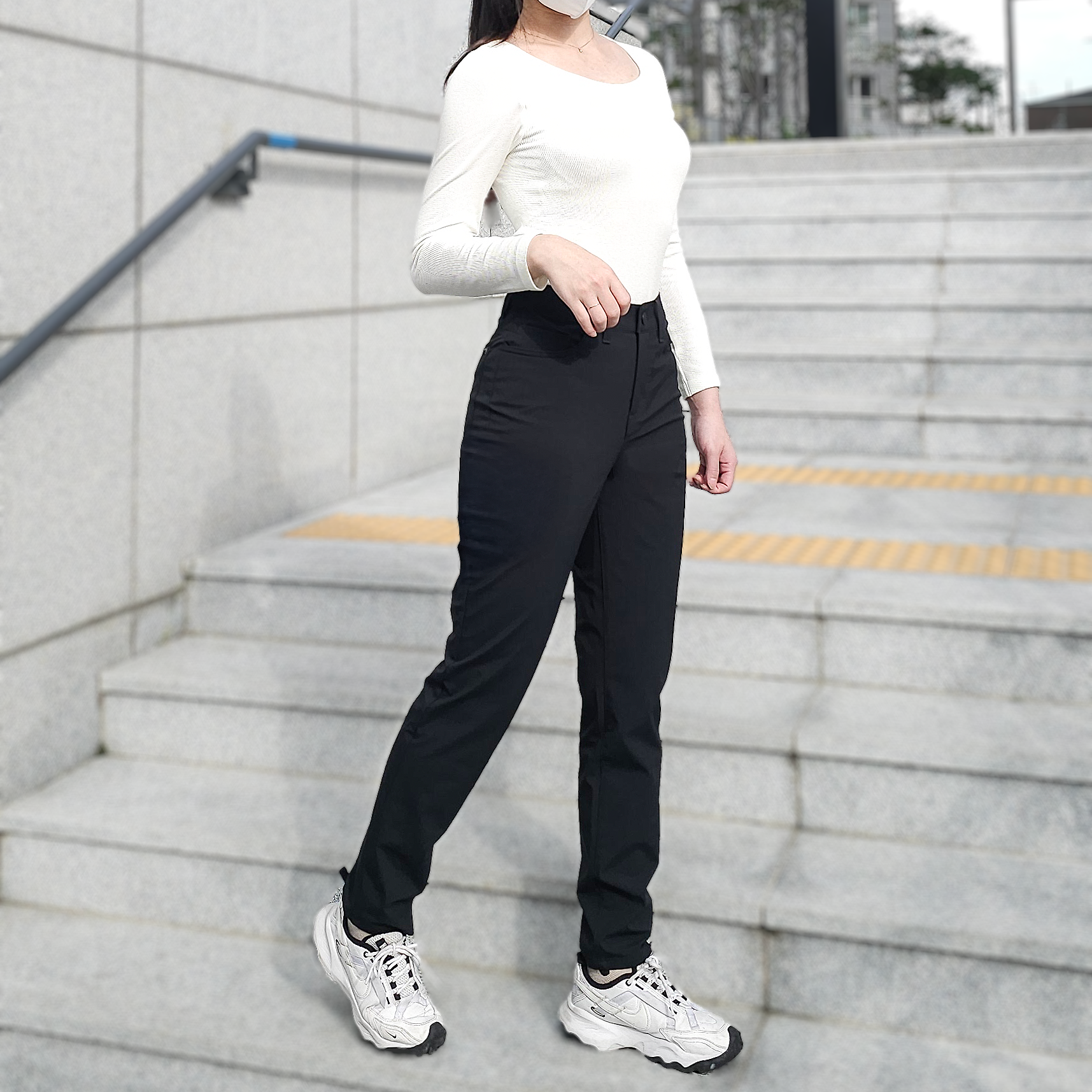 나이키 여성 슬림핏 골프 바지 리펠 기능성 팬츠 봄 슬랙스 블랙, L 이미지 8