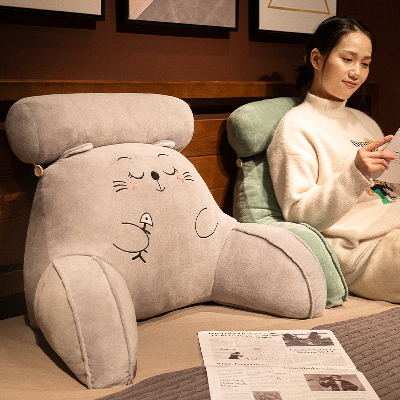 등받이쿠션 의자허리받침 등 허리 쿠션 침대 세모 삼각 편한 자세 사자 60x35x20cm - 상세 이미지 2