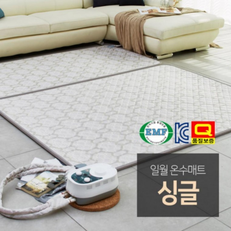 전기장판 싱글거실찬기 전자파차단 바닥난방 온수매트 EMF인증 일월 - 메인 이미지