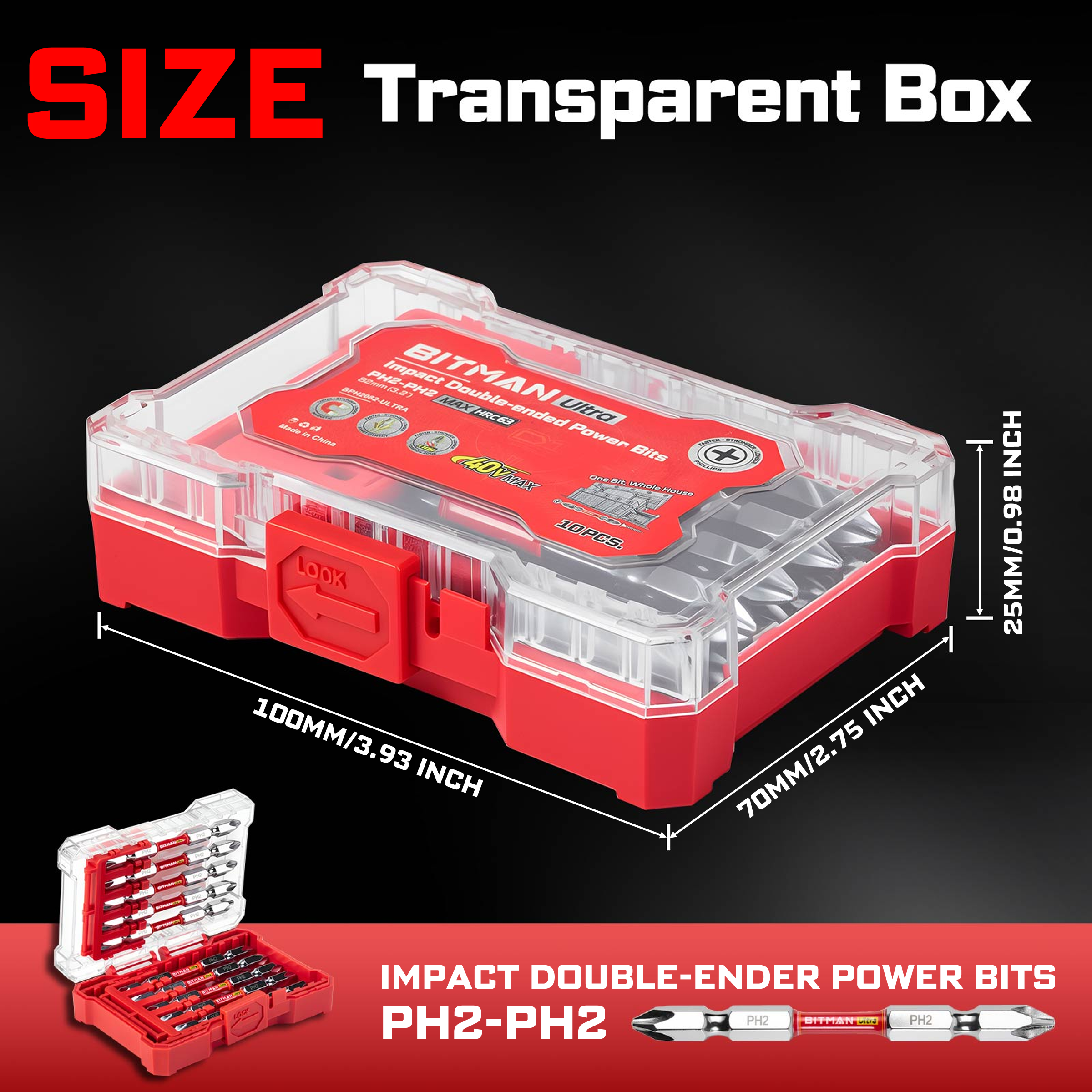 비트맨 비트 울트라 82mm HRC63 토션 임팩 드릴 십자 PH2 BPH282 1세트 - 상세 이미지 4