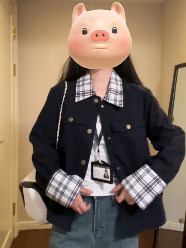 가을 여성 체크 롱 자켓 독특한 디자인의 캐주얼 아우터 오버핏 스타일 초가을 착용감 편안한 트렌디한 하객룩 모던 감성 - 상세 이미지 3