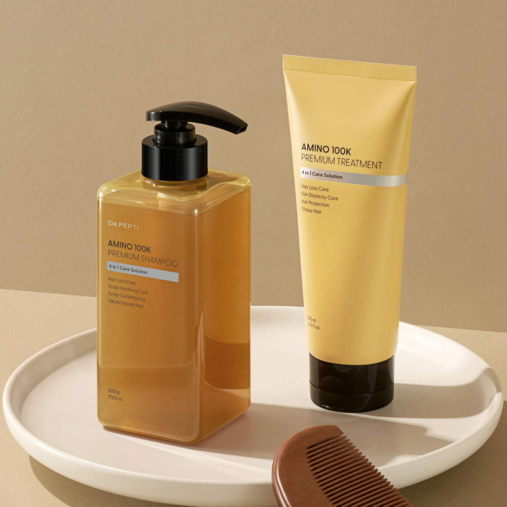 [1&1] 닥터펩티 아미노 100K 프리미엄 샴푸 1개+트리트먼트 1개 - 상품 이미지