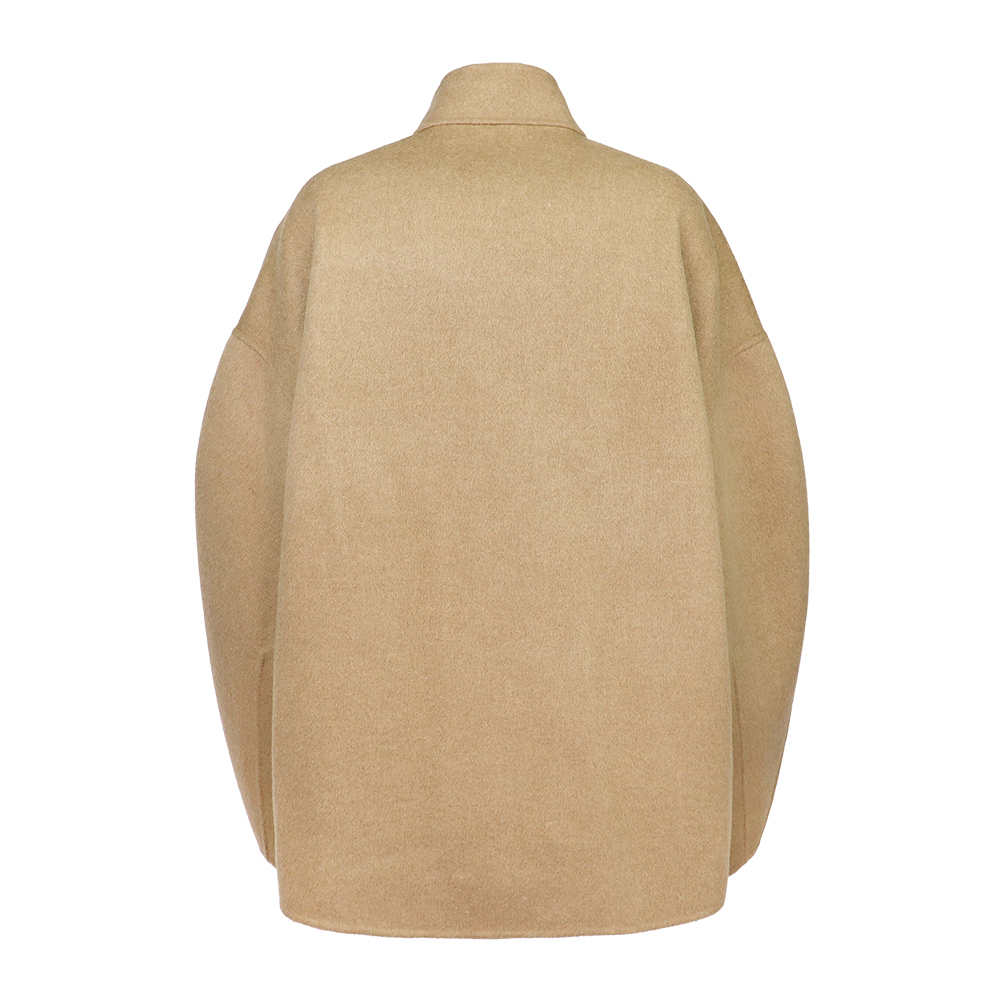 로리엣 여성 샌드베이지 하이넥 오버핏 자켓 JKUISDG01 SAND BEIGE - 상세 이미지 2