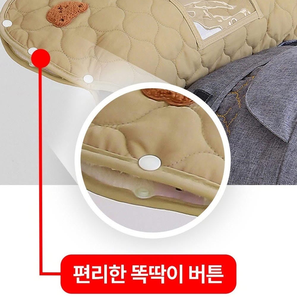 유모차 핸들커버 유모차 방한장갑 이미지 8