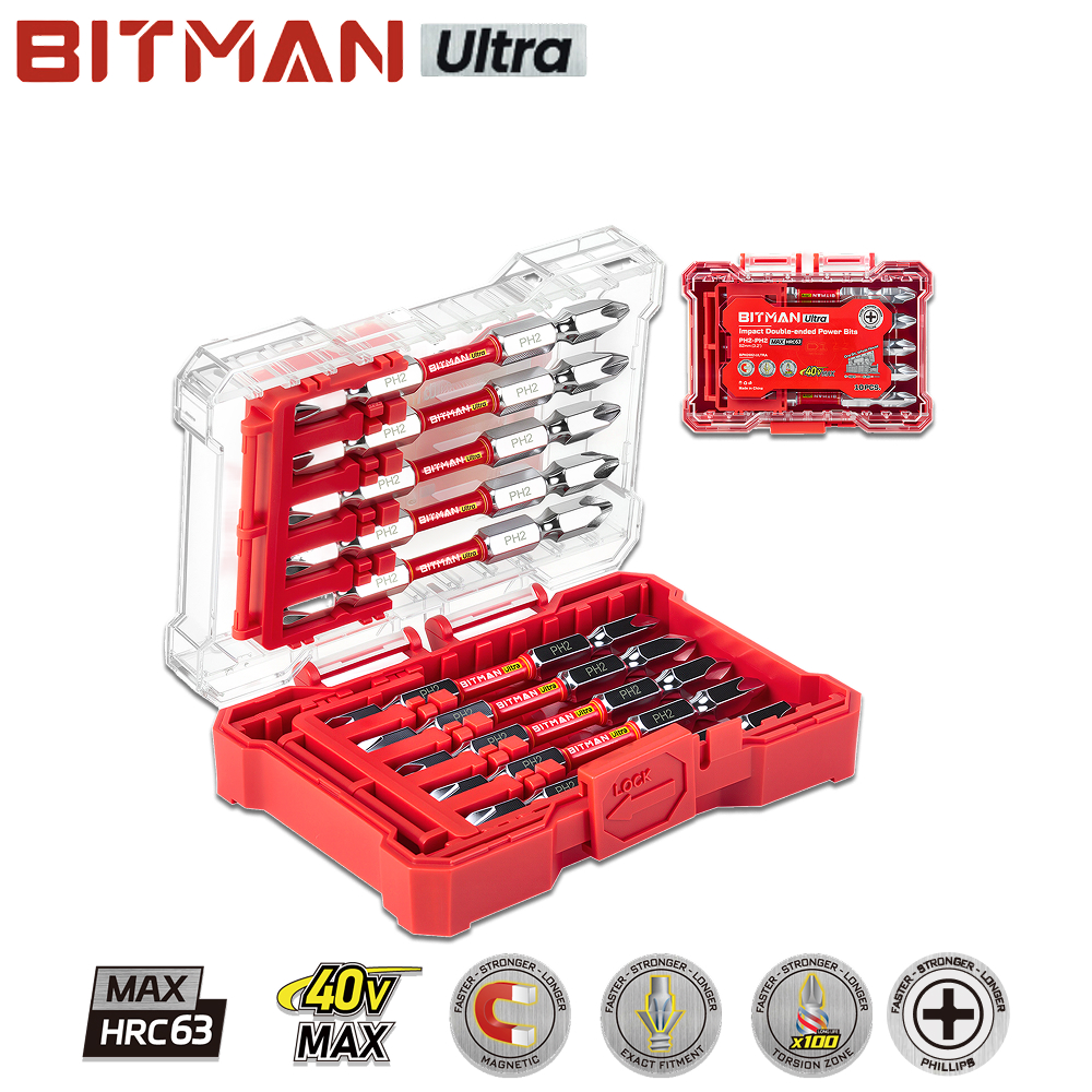 비트맨 비트 울트라 82mm HRC63 토션 임팩 드릴 십자 PH2 BPH282 1세트 - 상품 이미지