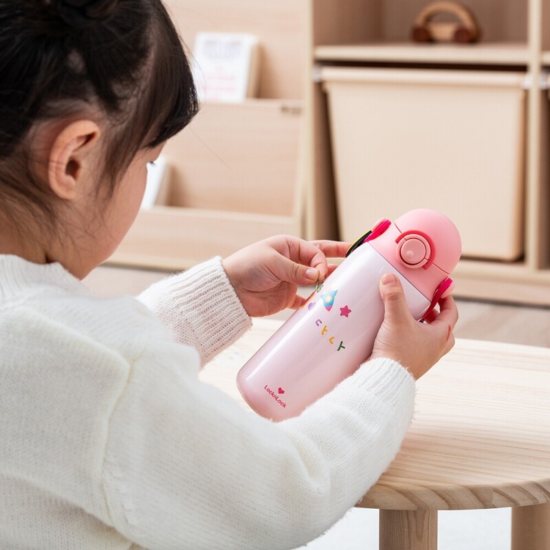 각인 인쇄 어린이텀블러 가벼운 휴대용 손잡이물병 이름스티커 캐릭터텀블러 500ml - 상세 이미지 4