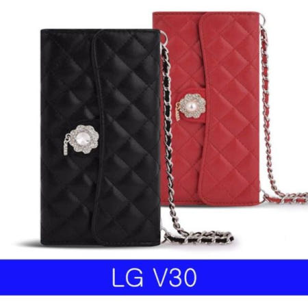 국내및아시아 LGV300케이스 LG LMN 큐빅퀄팅 체인클러치 케이스 V30 V300