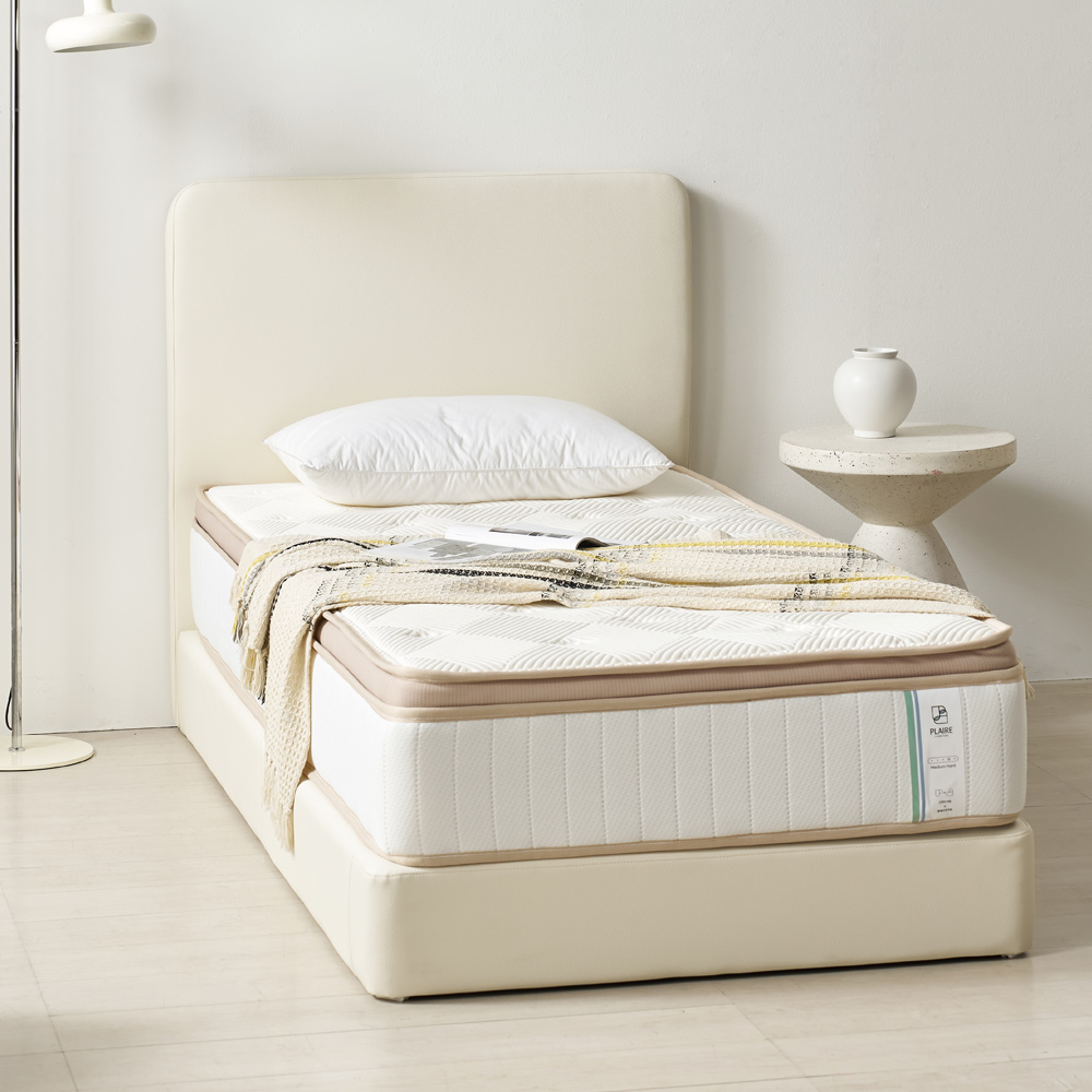 베이론 작은방 가죽 호텔식 신혼 부부 침대프레임 S(싱글), 라이트그레이