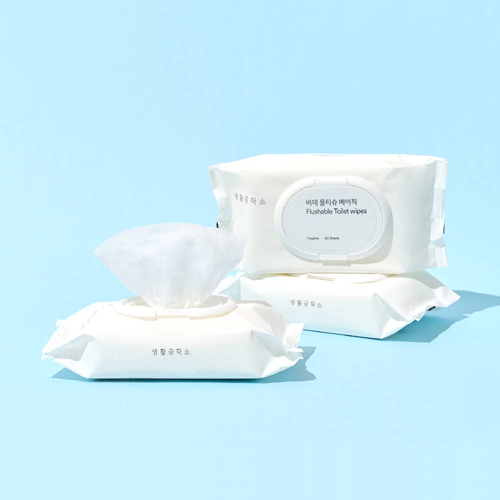 비데티슈 비데물티슈 비데용 화장실 물에녹는 물티슈 60매 10개