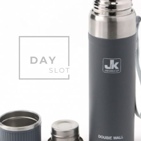 [트렌디프레소협력사]데이슬롯 차망 이중스텐 보온병 500ml 그레이 휴대용보온병 티텀블러 거름망텀블러