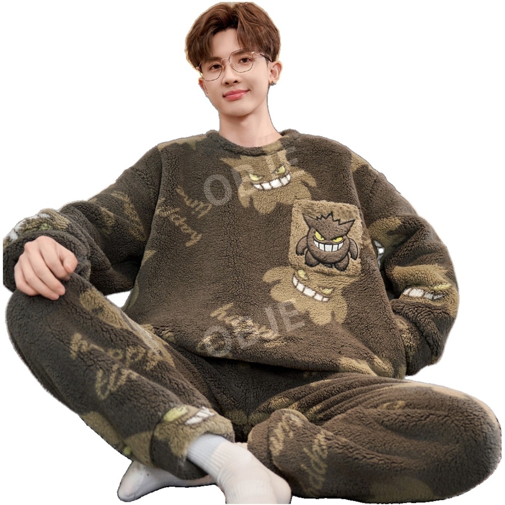 오브제 산호 융털 이지웨어 상하세트 파자마 겨울 잠옷 홈웨어 - 상품 이미지