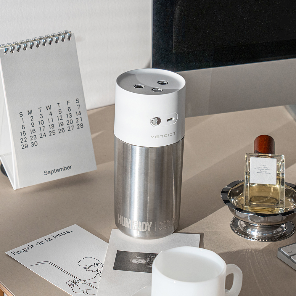 벤딕트 미니 가습기 초음파 사무실 탁상용 스텐 휴대용 무선 통세척 휴미디