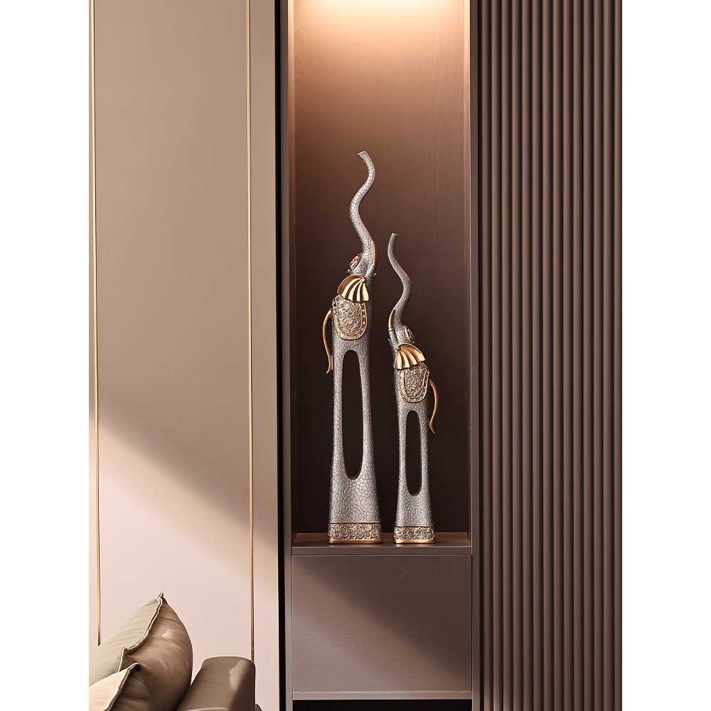 코끼리 장식품 집들이 선물용 거실 장식 소품 집들이 블루 코끼리 한 쌍(92cm+72cm) - 상세 이미지 5