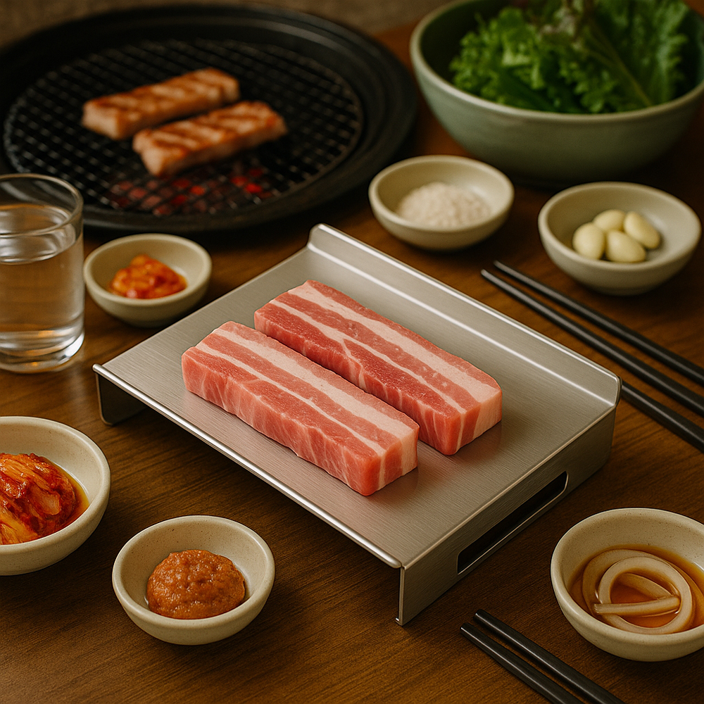 테르헨 316 스테인레스 업소용 고기 서빙 트레이 23x14cm 이미지 6