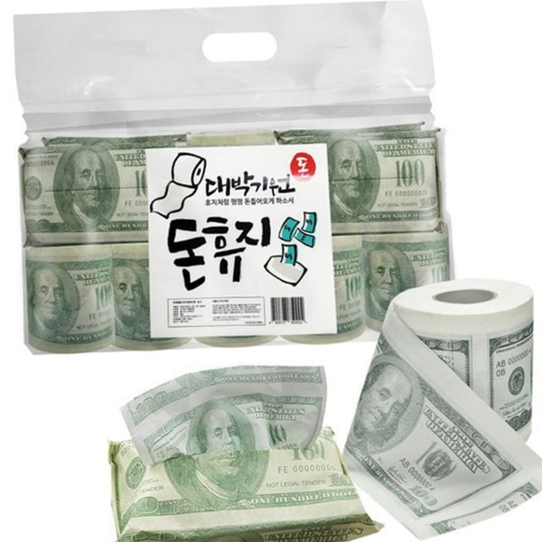 선물용 달러 휴지 화장지 재미 있는 휴지 티슈 세트 - 상품 이미지