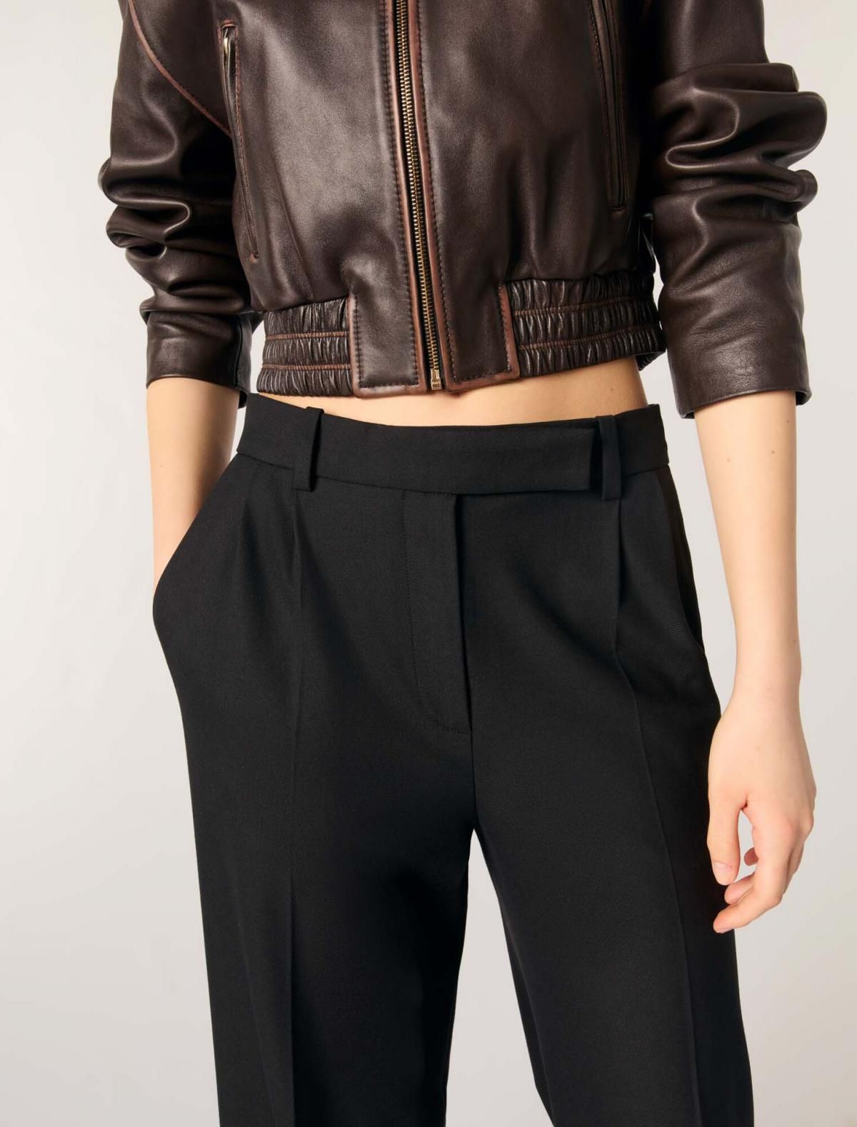 마쥬 와이드 테일러드 슬랙스 팬츠 3661601938276 SCHWARZ - 상세 이미지 5