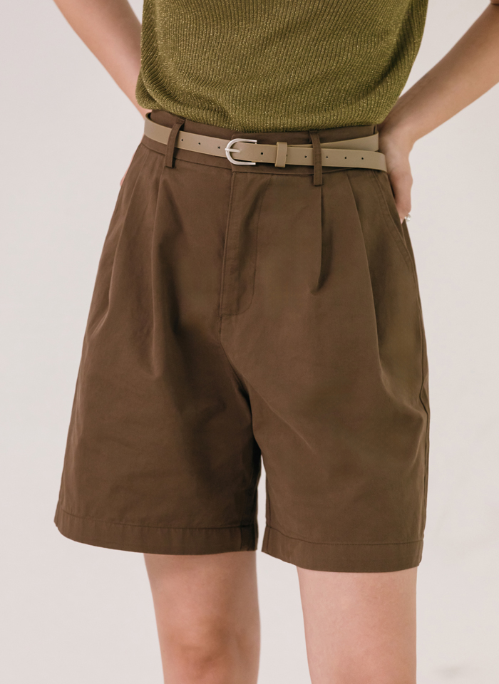 스탠다드 핀턱 하프 팬츠 벨트세트 - 상세 이미지 5