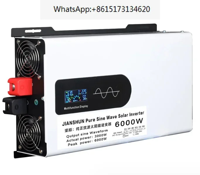 인버터 6000W 태양 Inversor 24v 110v Onda Pura Inversores Solares 저주파 전력 자동차 순수 사인파 12v 220v 변환기