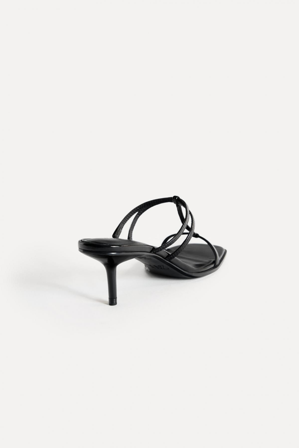 자라 프리미엄 레더 스트랩 스틸레토 샌들 3330/610 BLACK - 상세 이미지 4