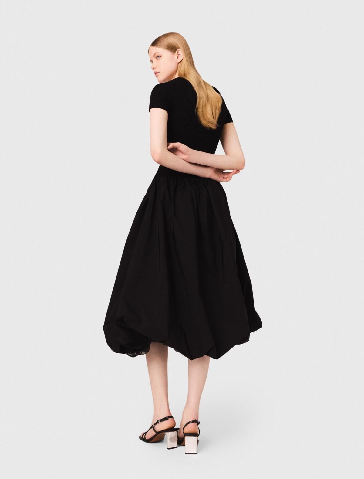 마쥬 태피터 믹스 볼륨 롱 원피스 3661601966743 SCHWARZ - 상세 이미지 4