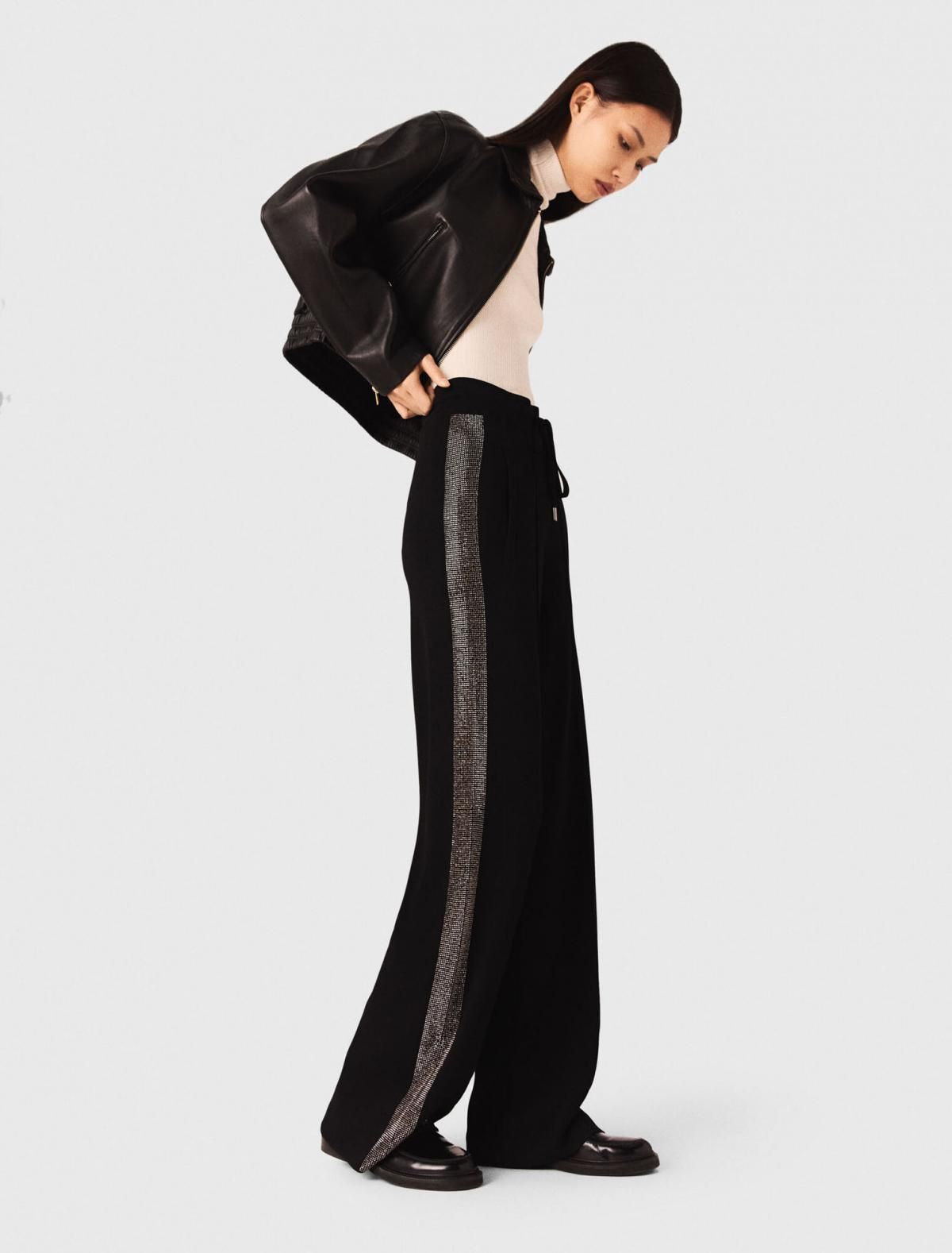 마쥬 테크니컬 스트라스 라인 조거 팬츠 3661601978630 SCHWARZ - 상세 이미지 3