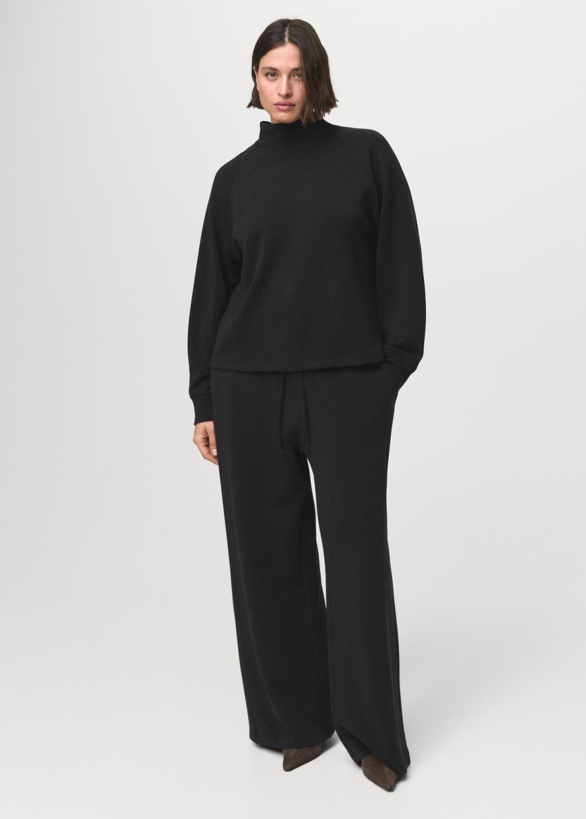 망고 엘라스틱 조거 와이드핏 팬츠 17085812 NEGRO - 상세 이미지 5