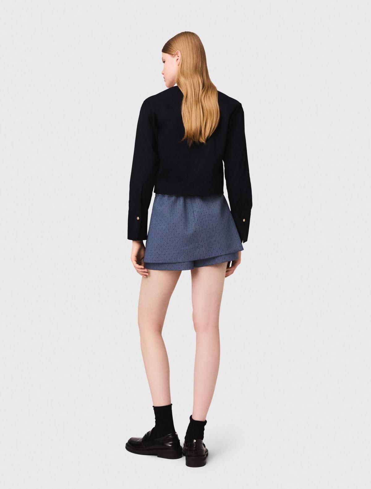 마쥬 스트라스 장식 스트라이프 스커트 팬츠 3661601970450 BLAU - 상세 이미지 4