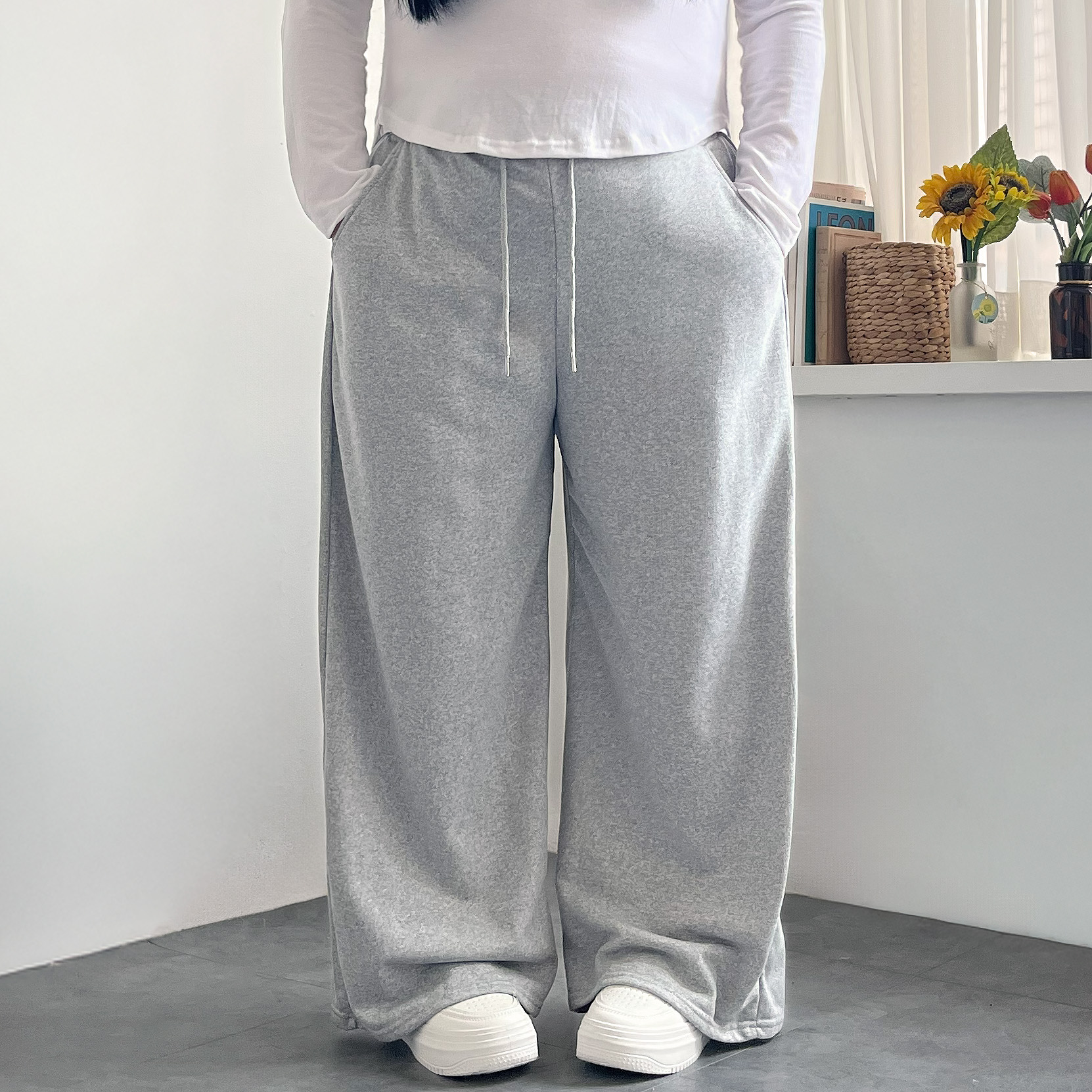 1+1 핀턱바지 키작녀 와이드팬츠 - 상세 이미지 2