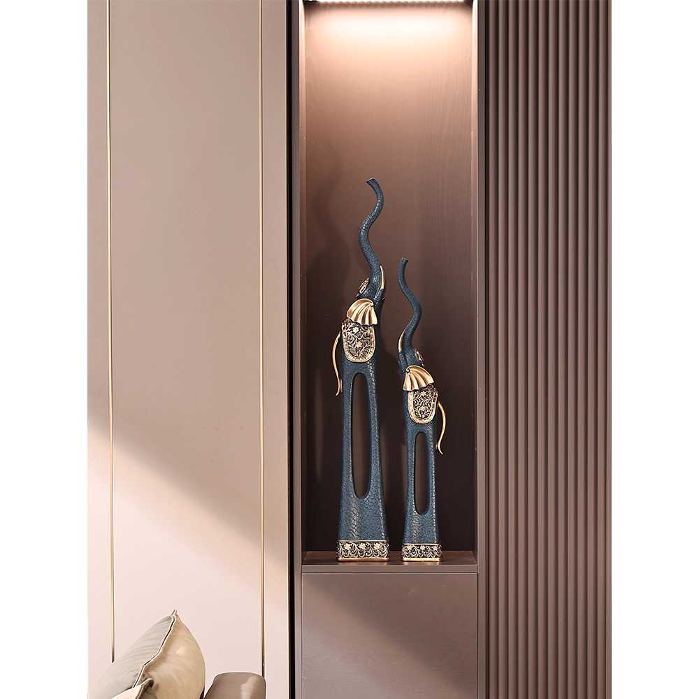 코끼리 장식품 집들이 선물용 거실 장식 소품 집들이 블루 코끼리 한 쌍(92cm+72cm) - 상세 이미지 4
