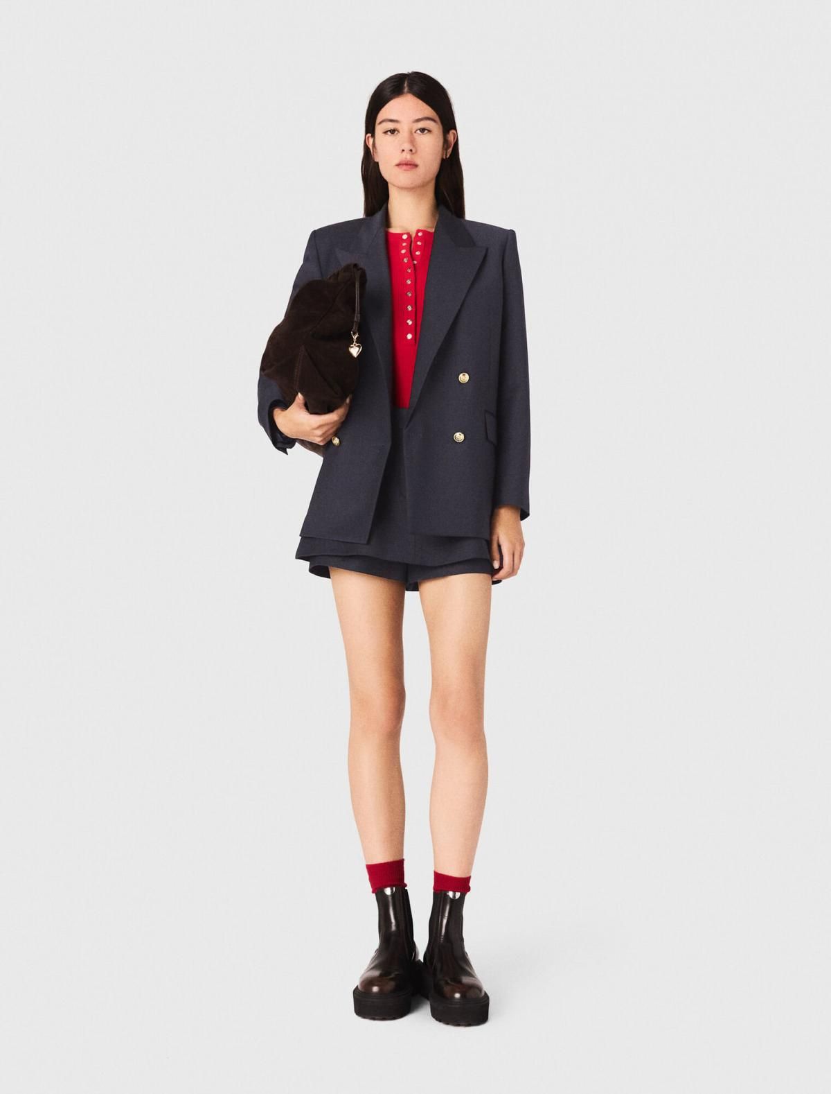 마쥬 마린 더블버튼 테일러드 재킷 골드버튼 네이비 3661601969980 MARINE - 상세 이미지 2