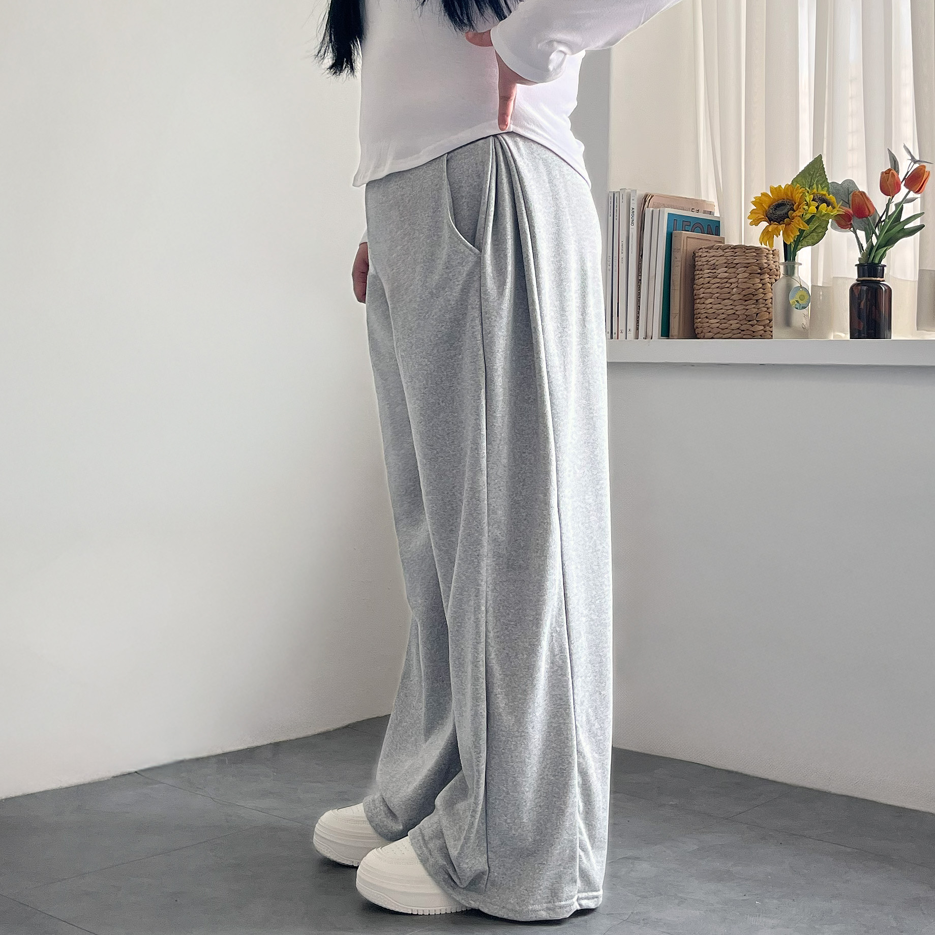 1+1 핀턱바지 키작녀 와이드팬츠 - 상세 이미지 3