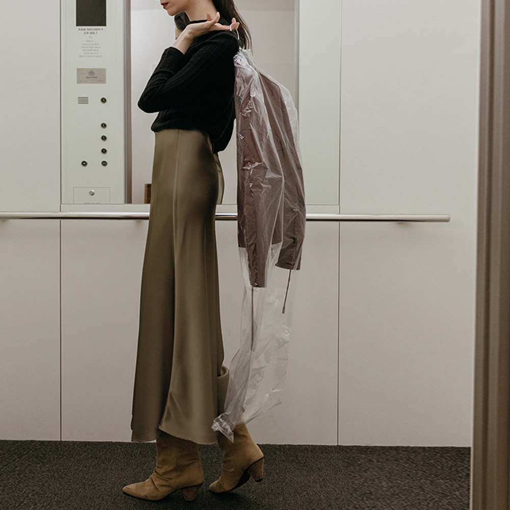머메이드 맥시 새틴 스커트 2color - 상세 이미지 2