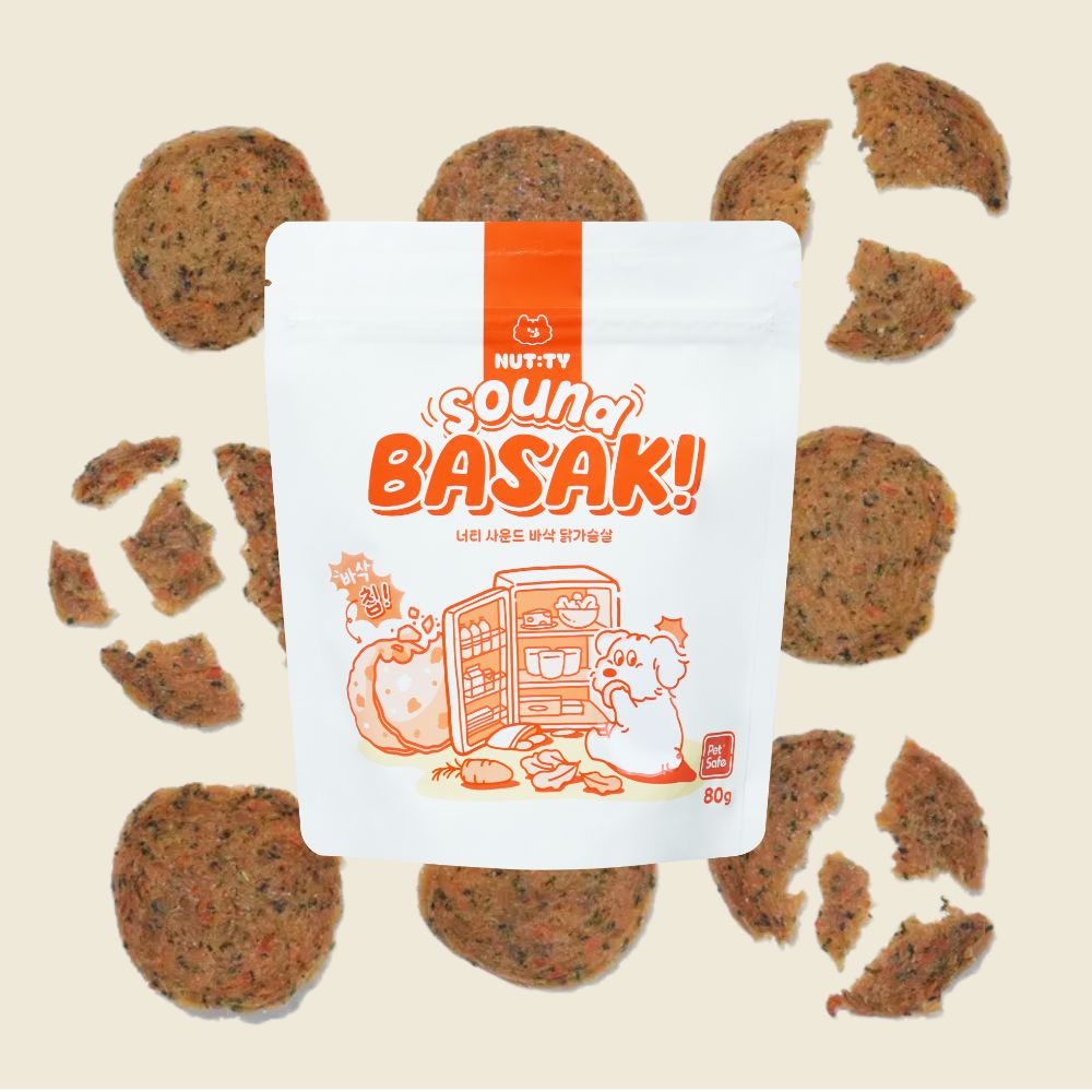 너티 강아지 닭가슴살간식 건조 수제간식 보양식 야채 쿠키 과자 바삭칩 80g 제품 이미지