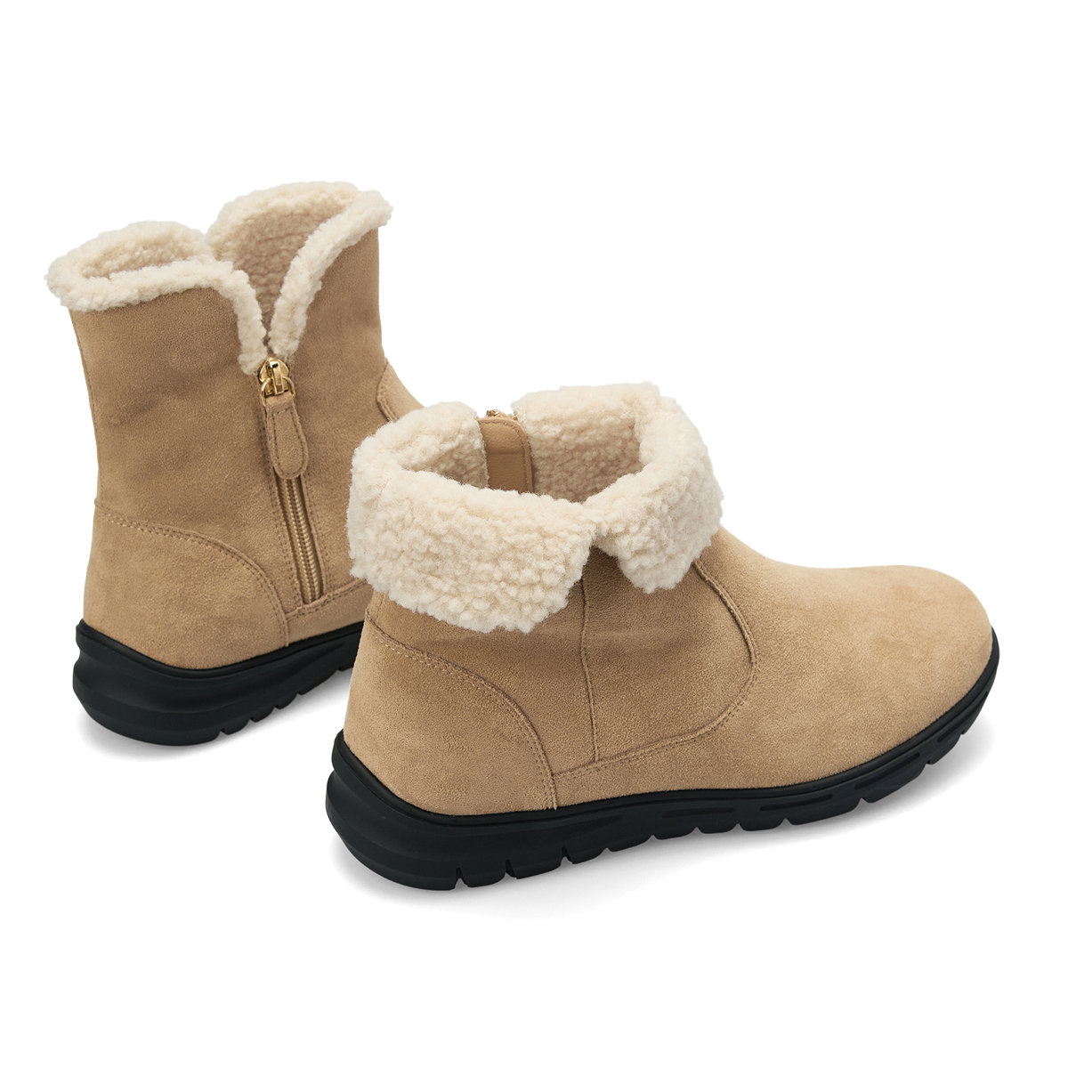 230~255 데이워크 털내피 발편한 아치깔창 여성 앵클 털부츠 도라 베이지 DW30078-BGS - 상세 이미지 5