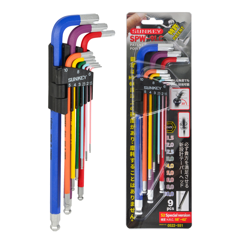 썬키 엑스트라롱 별렌치 육각 세트 컬러 T10-50 9pcs SSB-9LC - 상세 이미지 3