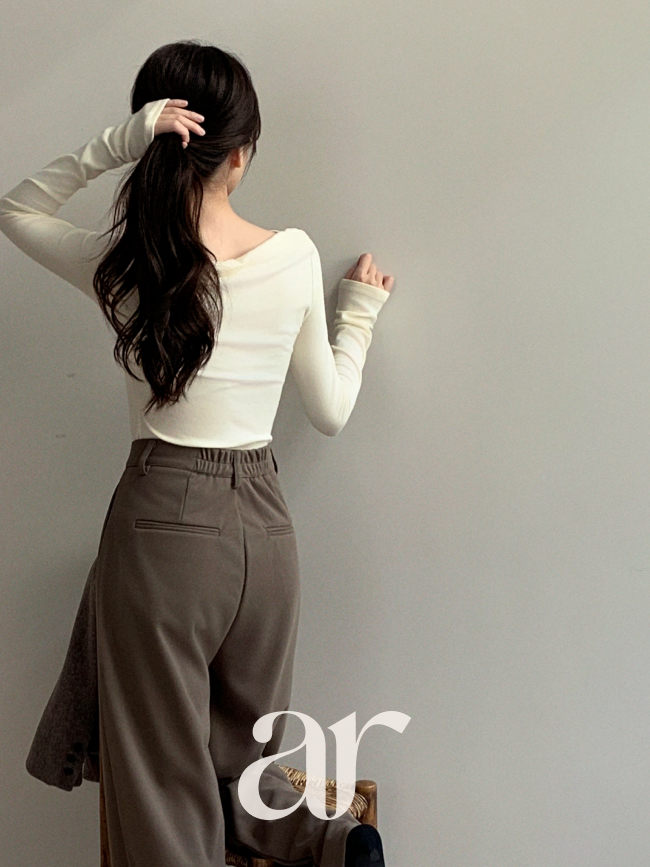 셔링 드레이프 긴팔 티셔츠 ts4733 - 상세 이미지 4
