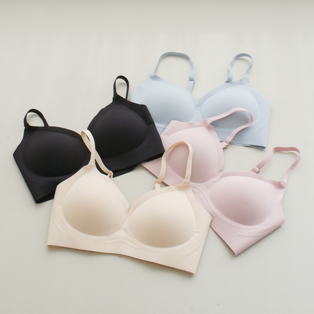[SET] 패드 일체형 블루밍 볼륨업 심리스 브라 팬티 세트 - 상세 이미지 4
