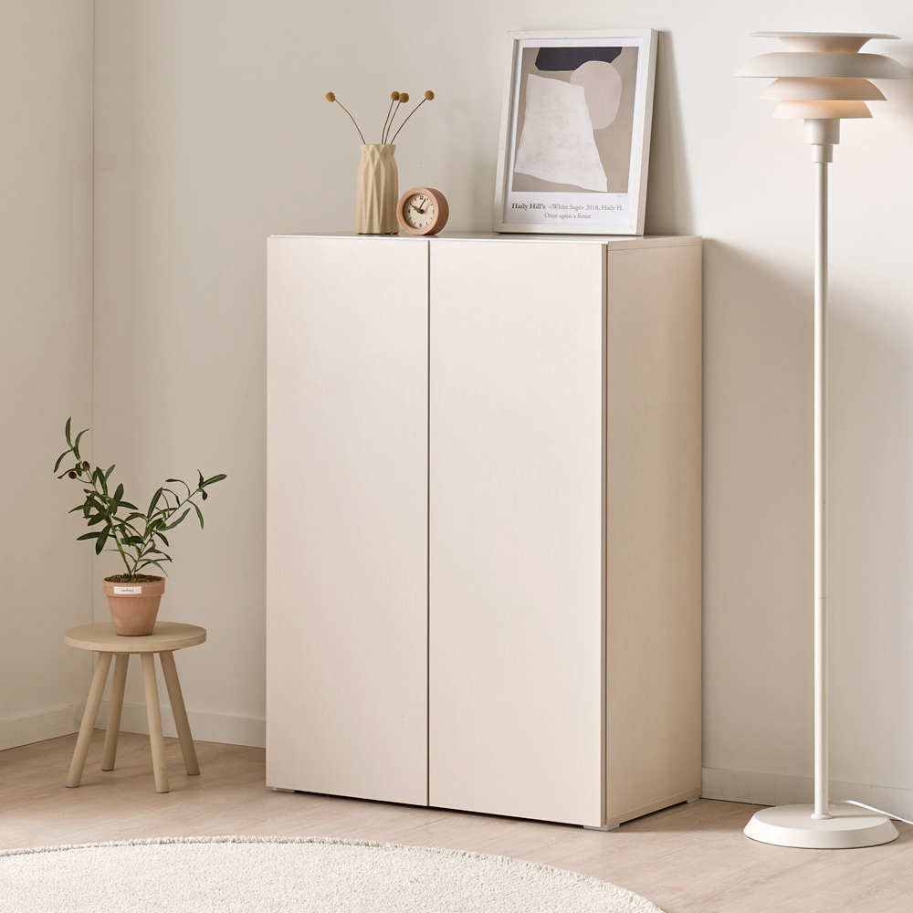 [기본형] 조아 수납장 모듈 다용도 거실 베란다 (더 높은/일반형 800), 3단, 크림화이트