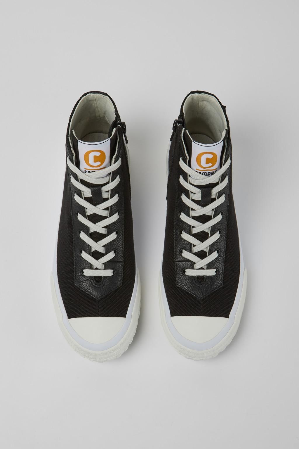 캠퍼 하이탑 스니커즈 블랙 캔버스 Camaleon K400615-001 BLACK - 상세 이미지 4