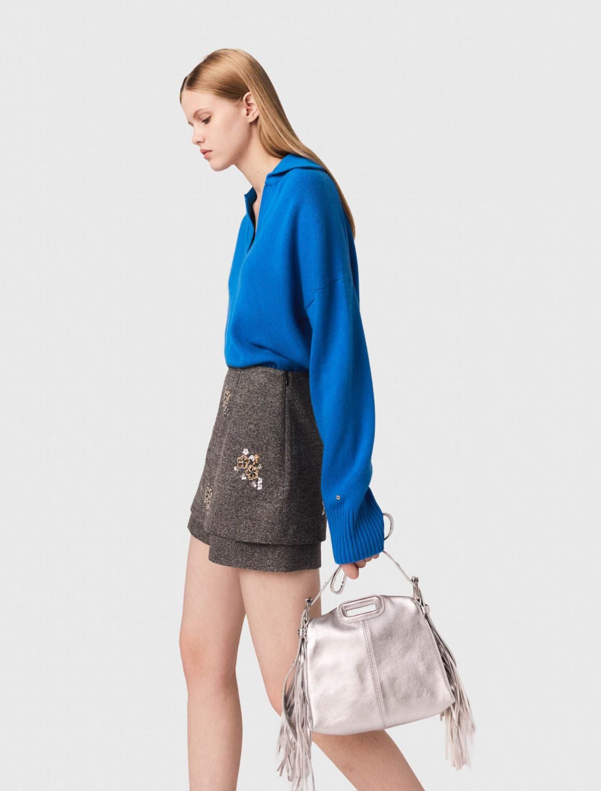 마쥬 플로럴 자수 테크니컬 헤링본 반바지 3661601994159 GRAU - 상세 이미지 5